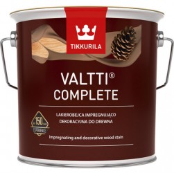 Valtti COMPLETE - Lakierobejca dekoracyjno-impregnująca do powierzchni drewnianych na zewnątrz pomieszczeń. 0.9l