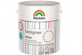 Farba lateksowa do ścian i sufitów - Beckers Designer White -    2,5L